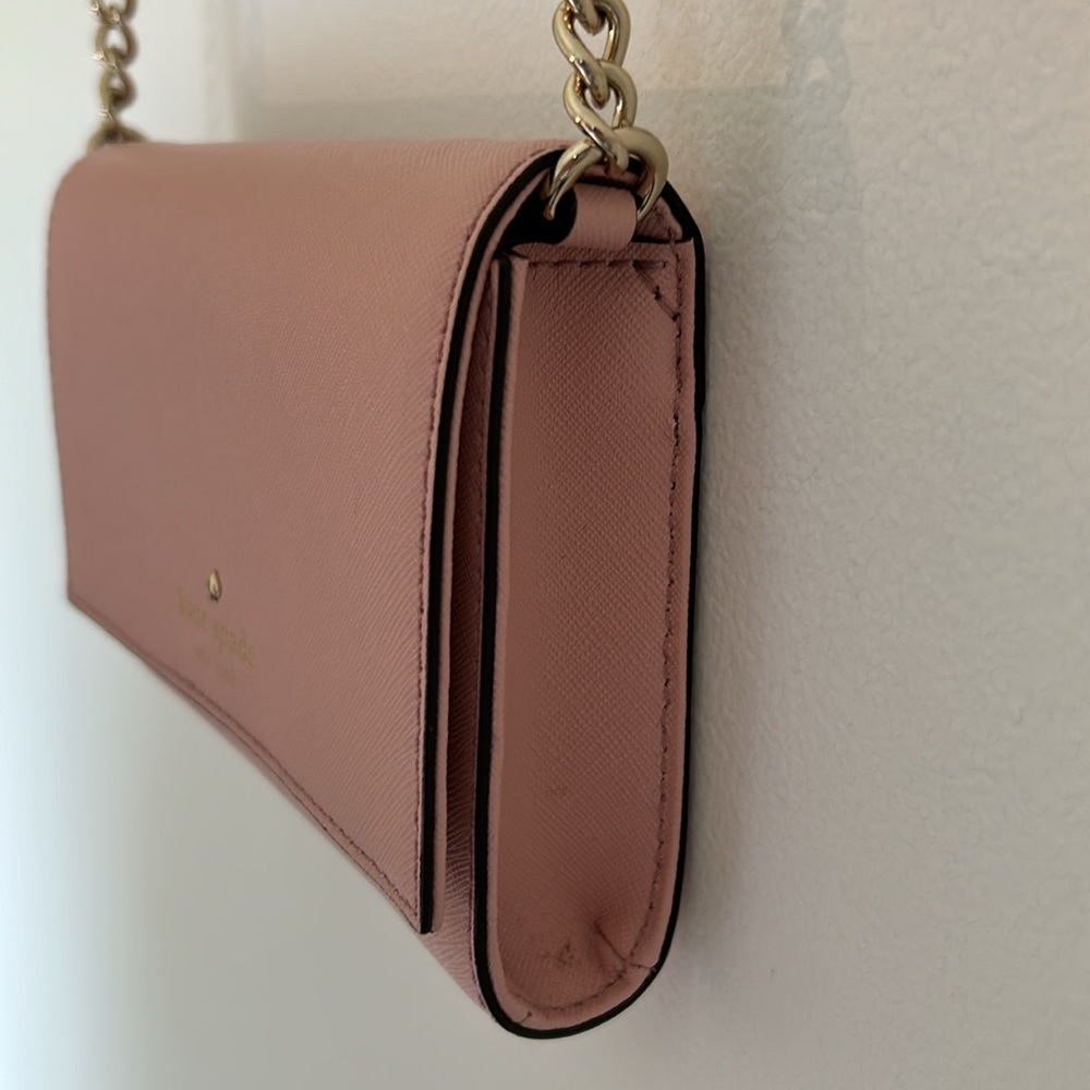 Kate Spade Light Pink Purse Small Gold Chain and Leather Strap - Picture 6 of 16